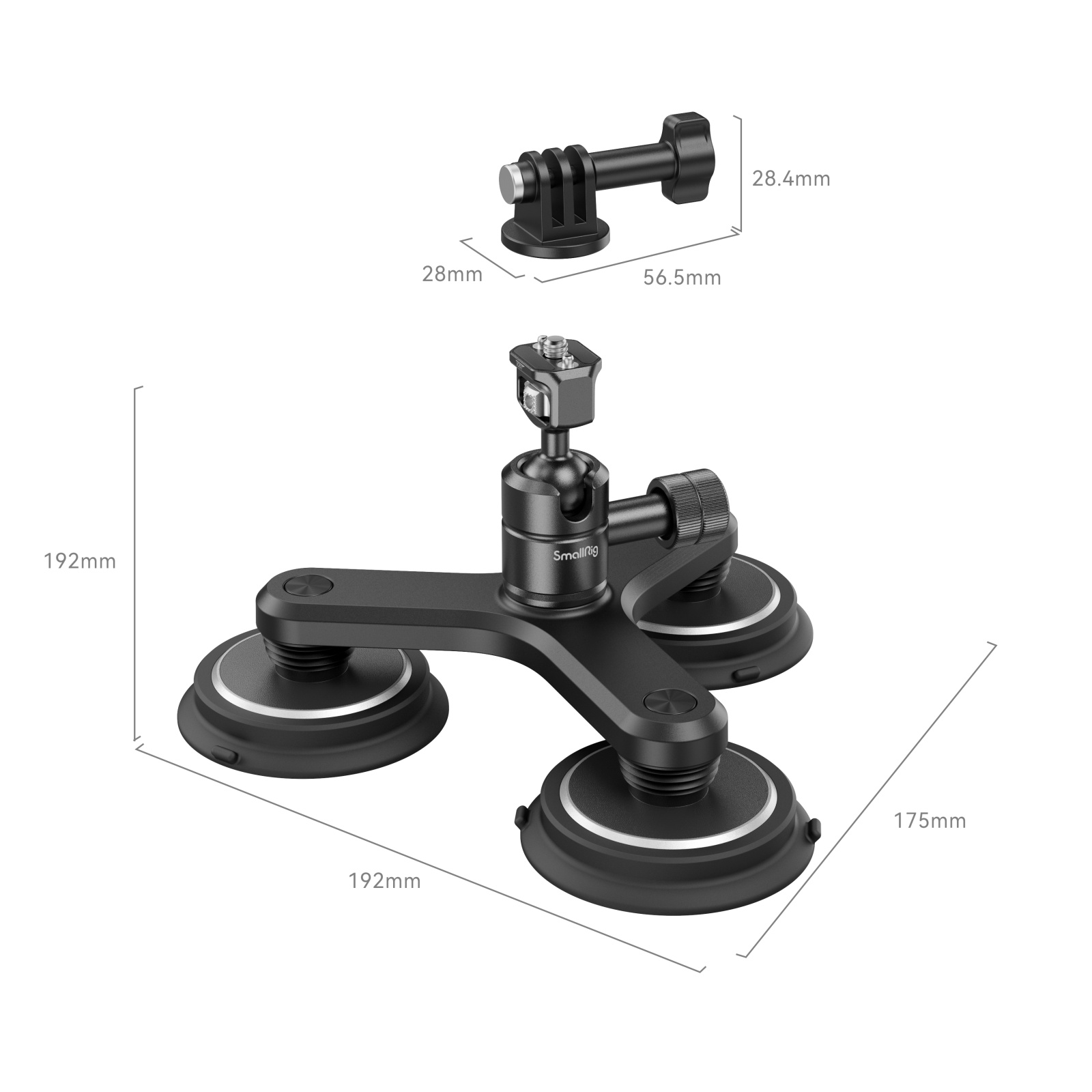 SmallRig Triple Magnetic Suction Cup Mounting Support Kit for Act - thiết kế và phụ kiện
