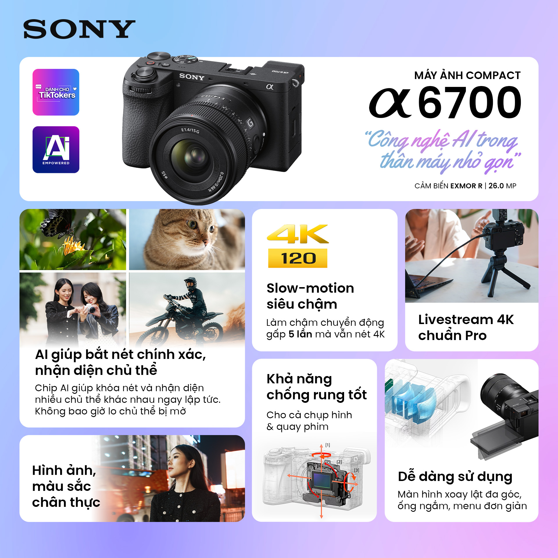 Máy ảnh Sony Alpha 6700 | ILCE-6700 | Body | Chính hãng (đã Activate) - chi tiết 2