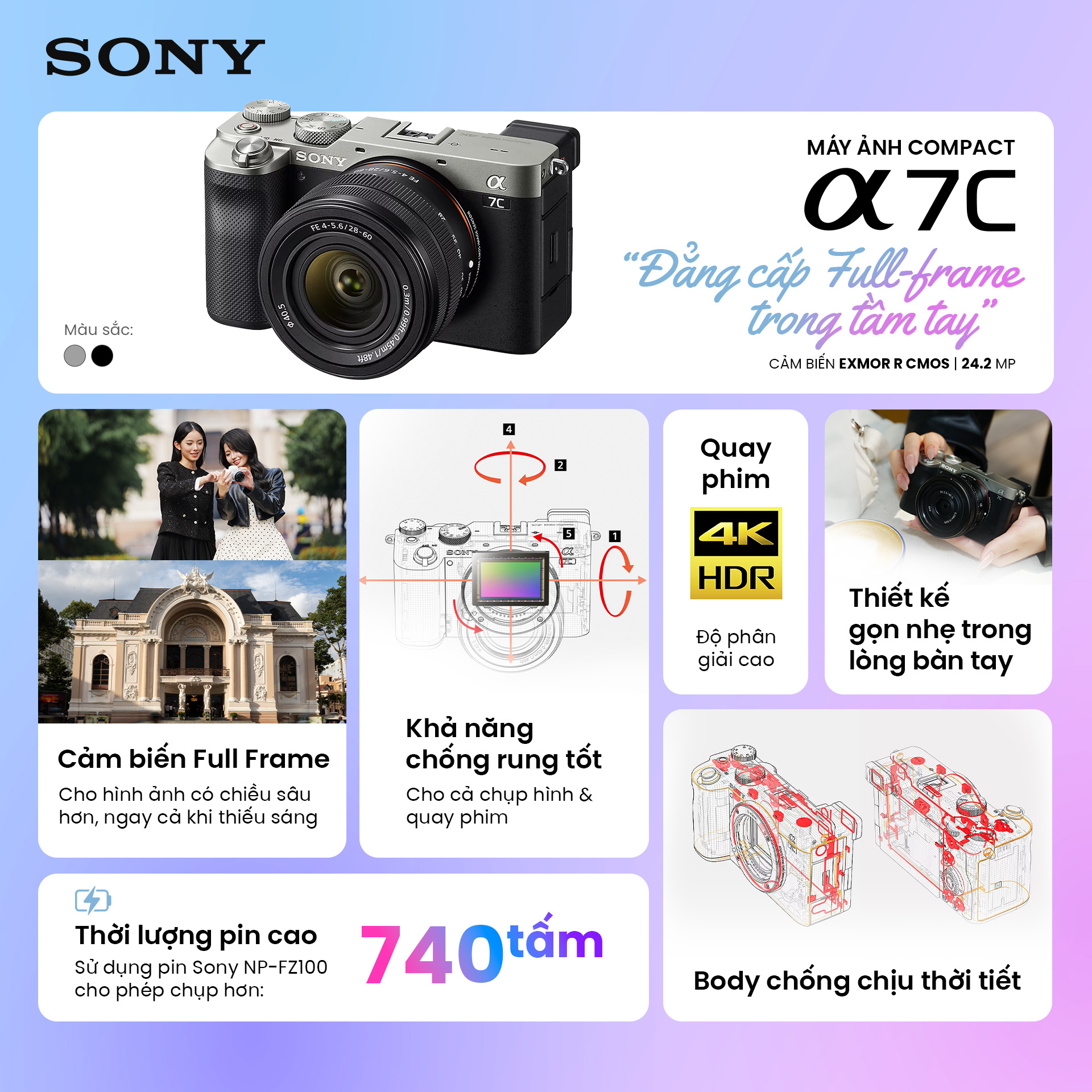Sony A7C | Kit 28-60 | Đen | Chính hãng