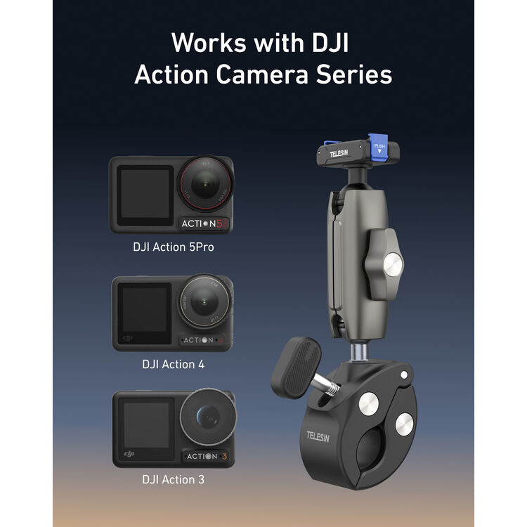 TELESIN Universal Tube Clamp for DJI Osmo Action 3/4/5pro