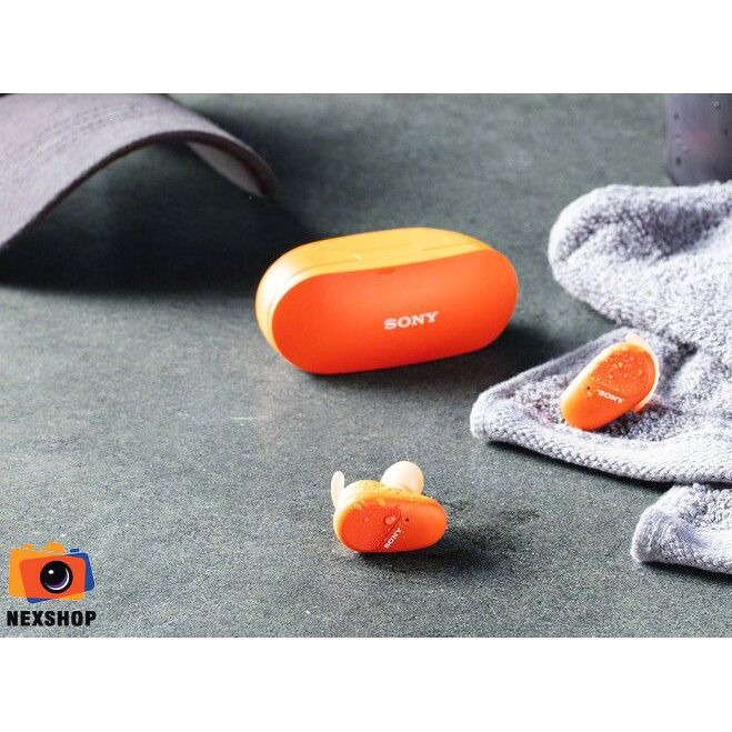 Tai nghe không dây chống ồn Sony WF-SP800N | Cam | Chính hãng