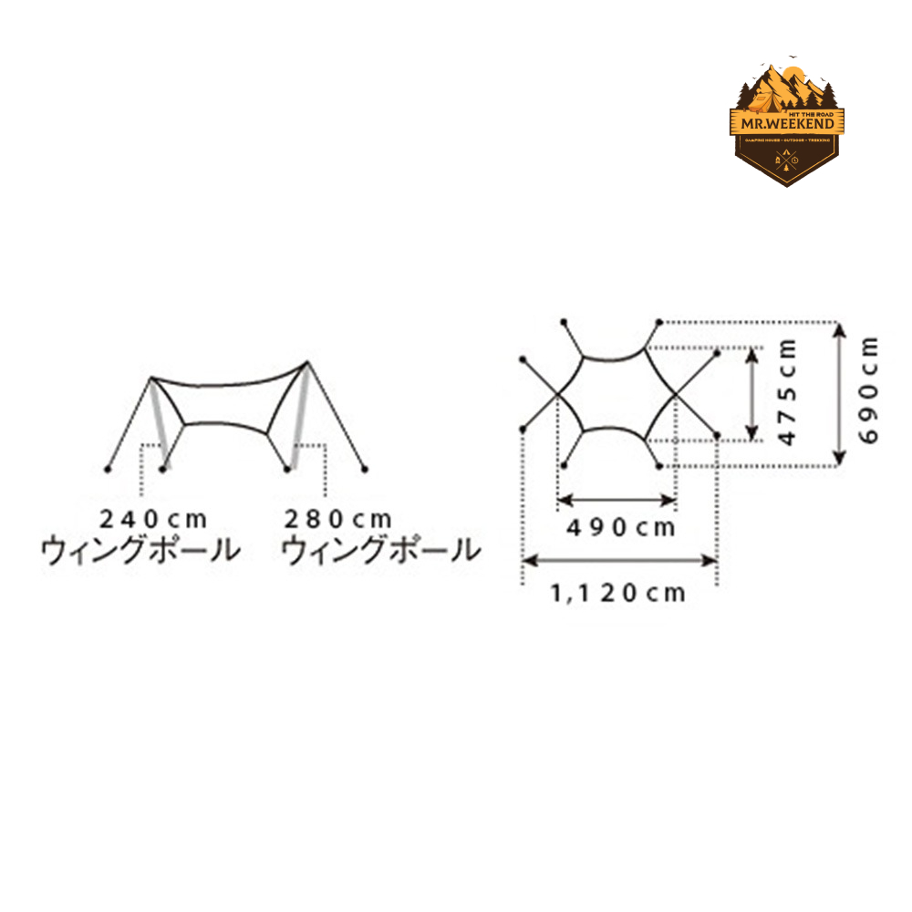 Tăng Snow peak HD Tarp Shield Hexa (M) , TP-861H | Chính hãng