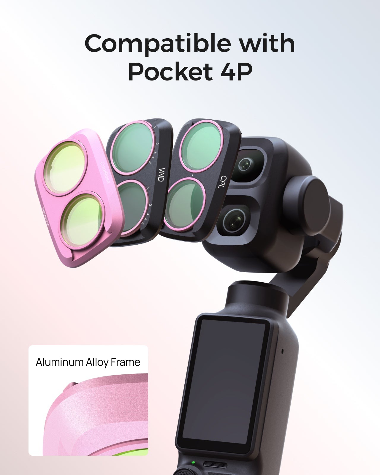 Telesin Bộ 3 Kính Lọc Filter Chuyên Nghiệp (CPL + VND2-32 + Cool Rose) Cho Pocket 4 Pro | S5-FLT-86-TDJ | Chính hãng | FullVAT