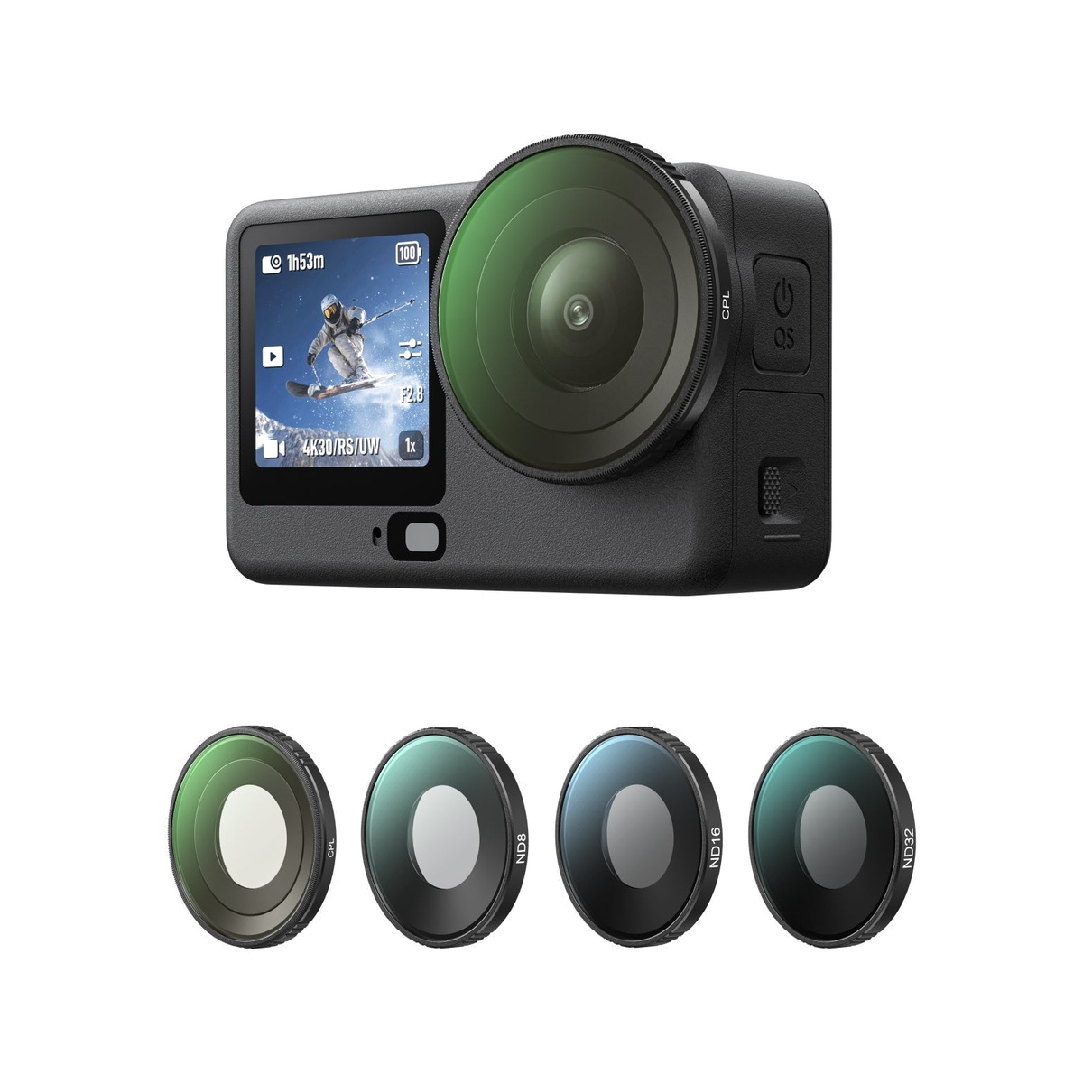 Telesin Bộ 4 Kính Lọc Filter Vặn Ren Chuyên Nghiệp (CPL + ND8/16/32) Cho DJI Osmo Action 6 | S5-FLT-72-TDJ | Chính hãng | FullVAT