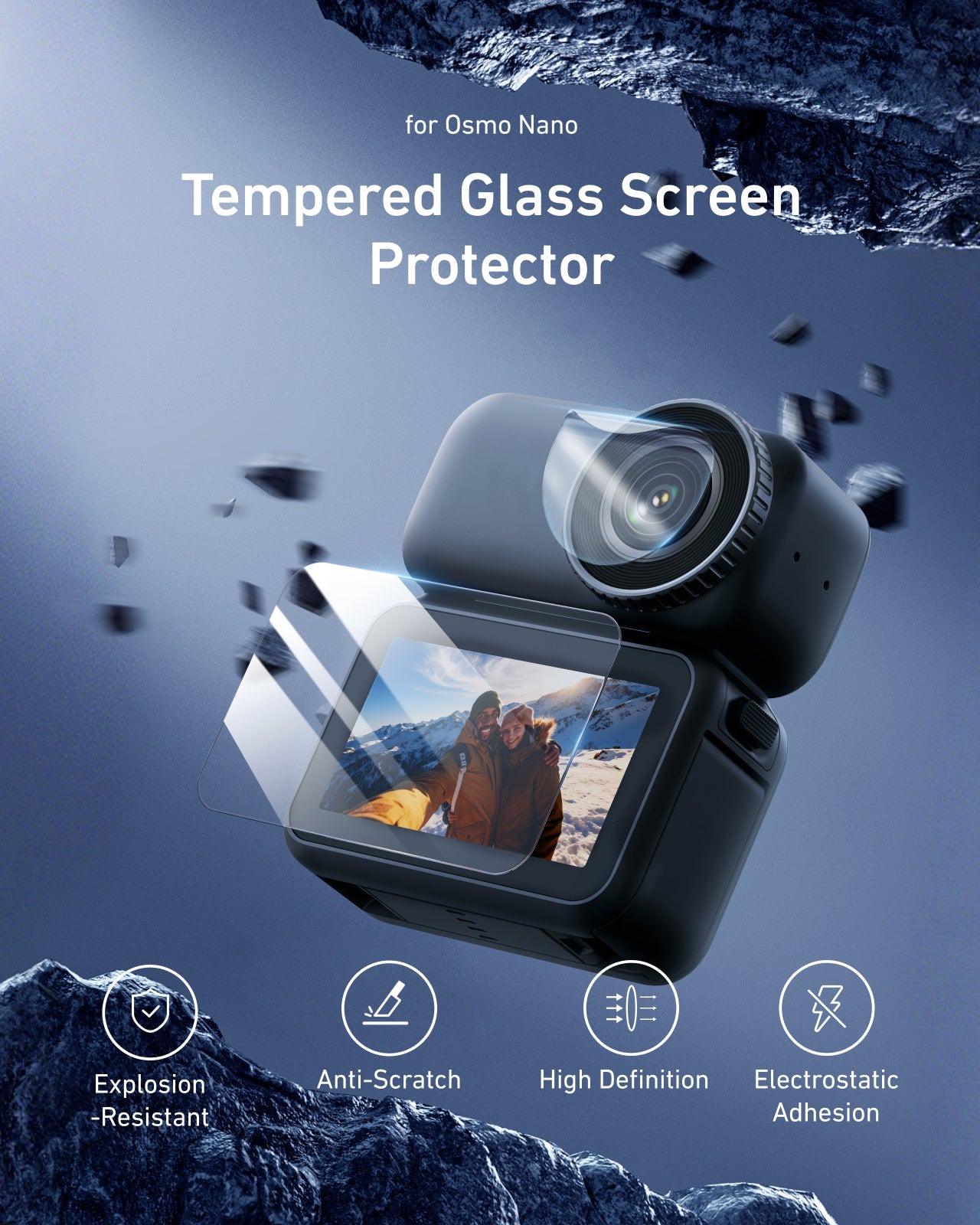 Telesin Bộ Dán Bảo Vệ Màn Hình & Ống Kính Cho DJI Osmo Nano | S6-FLM-23-TDJ | Chính hãng | FullVAT