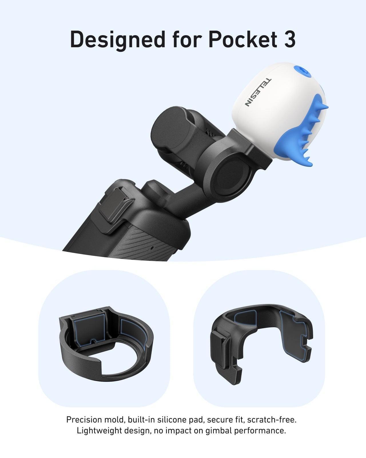 Telesin Bộ Đèn LED Trợ Sáng Mini Monster Cho DJI Osmo Pocket 3 | S5-BGD-13-zh1 | Chính hãng | FullVAT