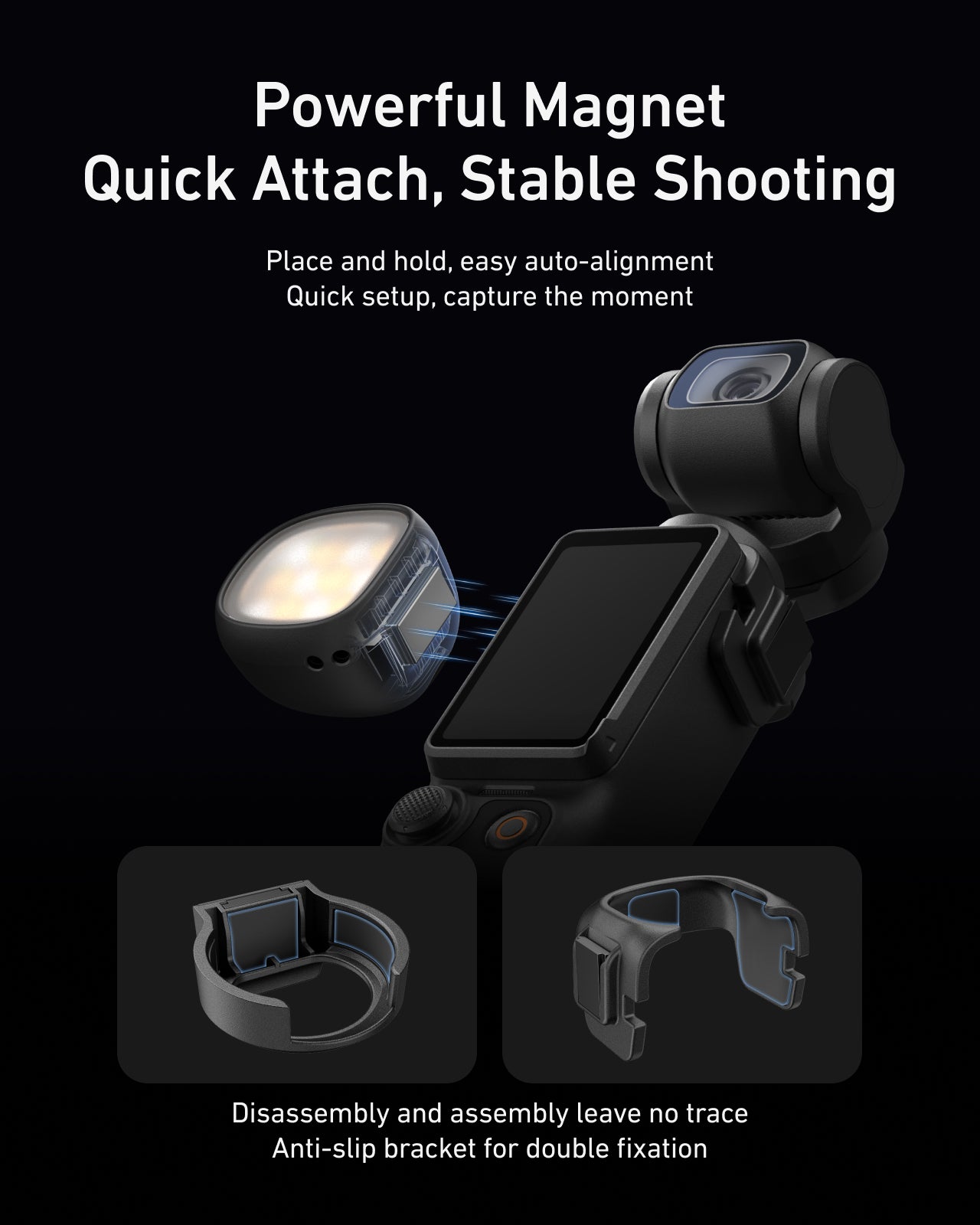 Telesin Bộ Đôi Đèn LED Trợ Sáng Mini Cho DJI Osmo Pocket 4 | S5-BGD-23-TDJ-ZH1 | Chính hãng | FullVAT