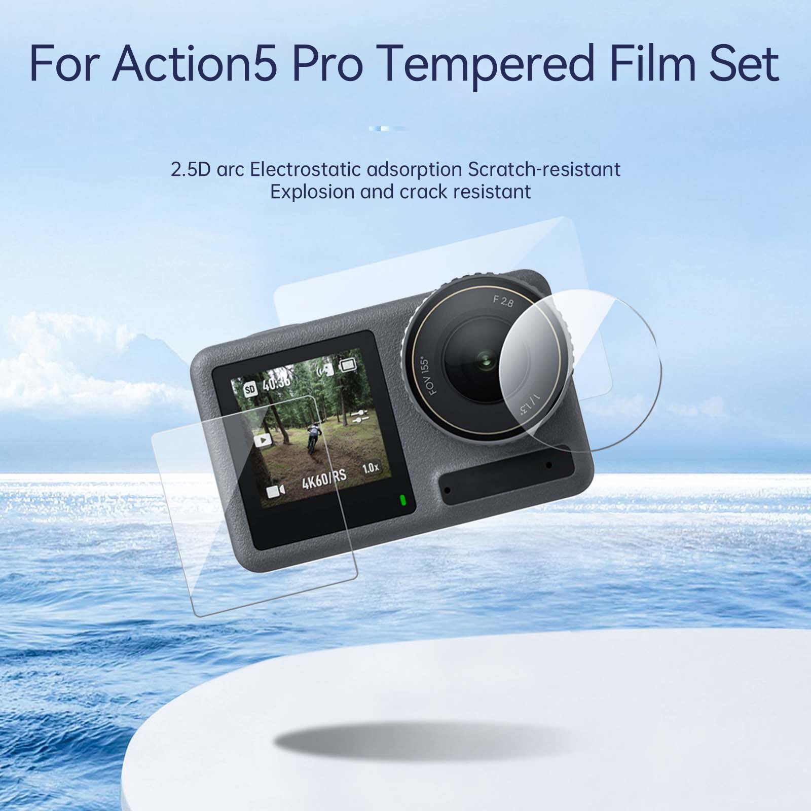 Telesin Bộ Kính Cường Lực Bảo Vệ Cho DJI Action 5 Pro | S6-FLM-10-TDJ | Chính hãng | FullVAT