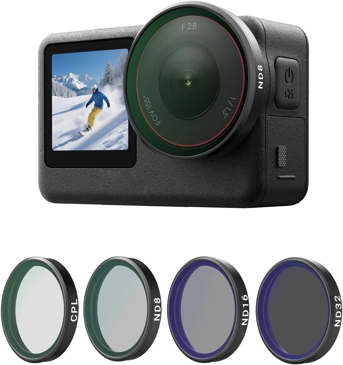 Telesin Bộ Kính Lọc Filter Chụp Ảnh Quay Phim (CPL + ND8/16/32) Cho DJI Osmo Action 6 | S5-FLT-41 | Chính hãng | FullVAT