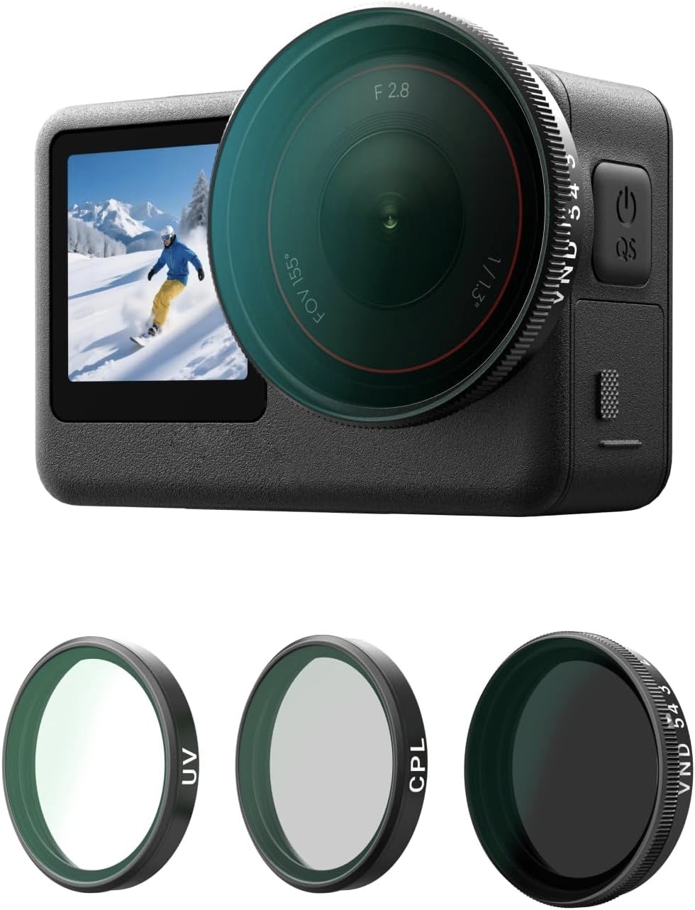 Telesin Bộ Kính Lọc Filter Chụp Ảnh Quay Phim (CPL + ND8/16/32) Cho DJI Osmo Action 6 | S5-FLT-41 | Chính hãng | FullVAT