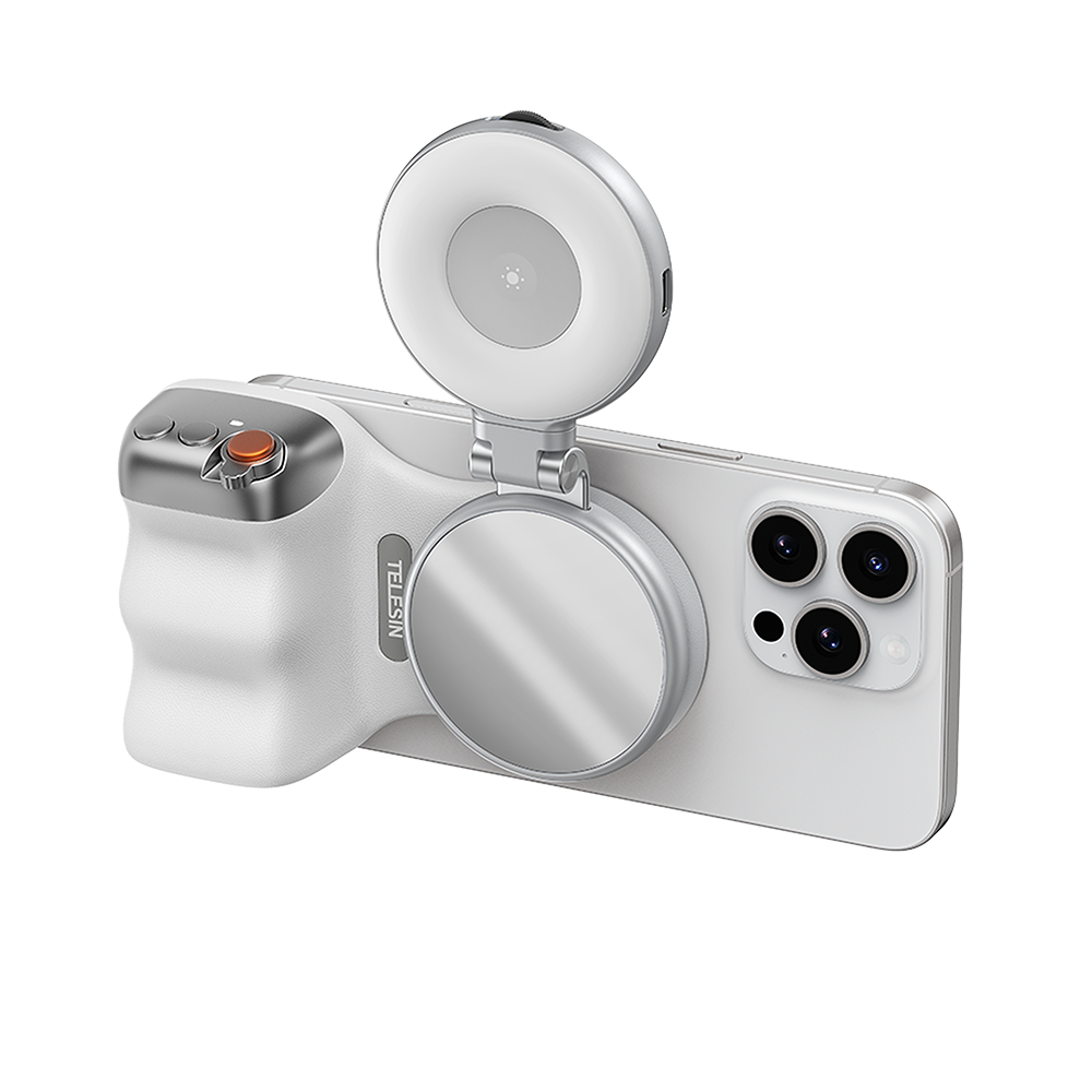 Telesin Bộ Tay Cầm Chụp Ảnh Từ Tính Fun Shot Cho Điện Thoại | P5-MP-001WH | Chính hãng | FullVAT