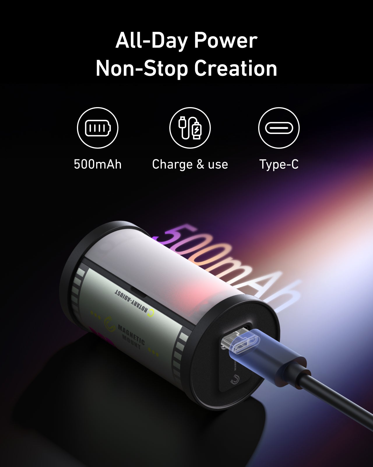 Telesin Bộ Tay Cầm StreetGrip Kèm Đèn RGB Cho DJI Action 6 | S5-BGD-16 + S6-FMS-36-TDJ | Chính hãng | FullVAT