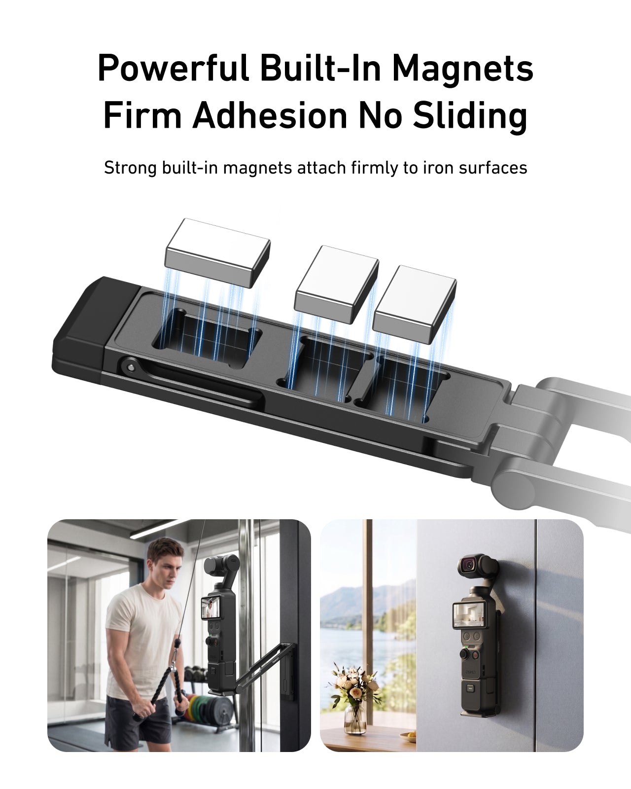 Telesin Chân Máy Tripod Hút Từ Tính Cho DJI Pocket 3/4 | S3-EAK-12-TDJ | Chính hãng | FullVAT