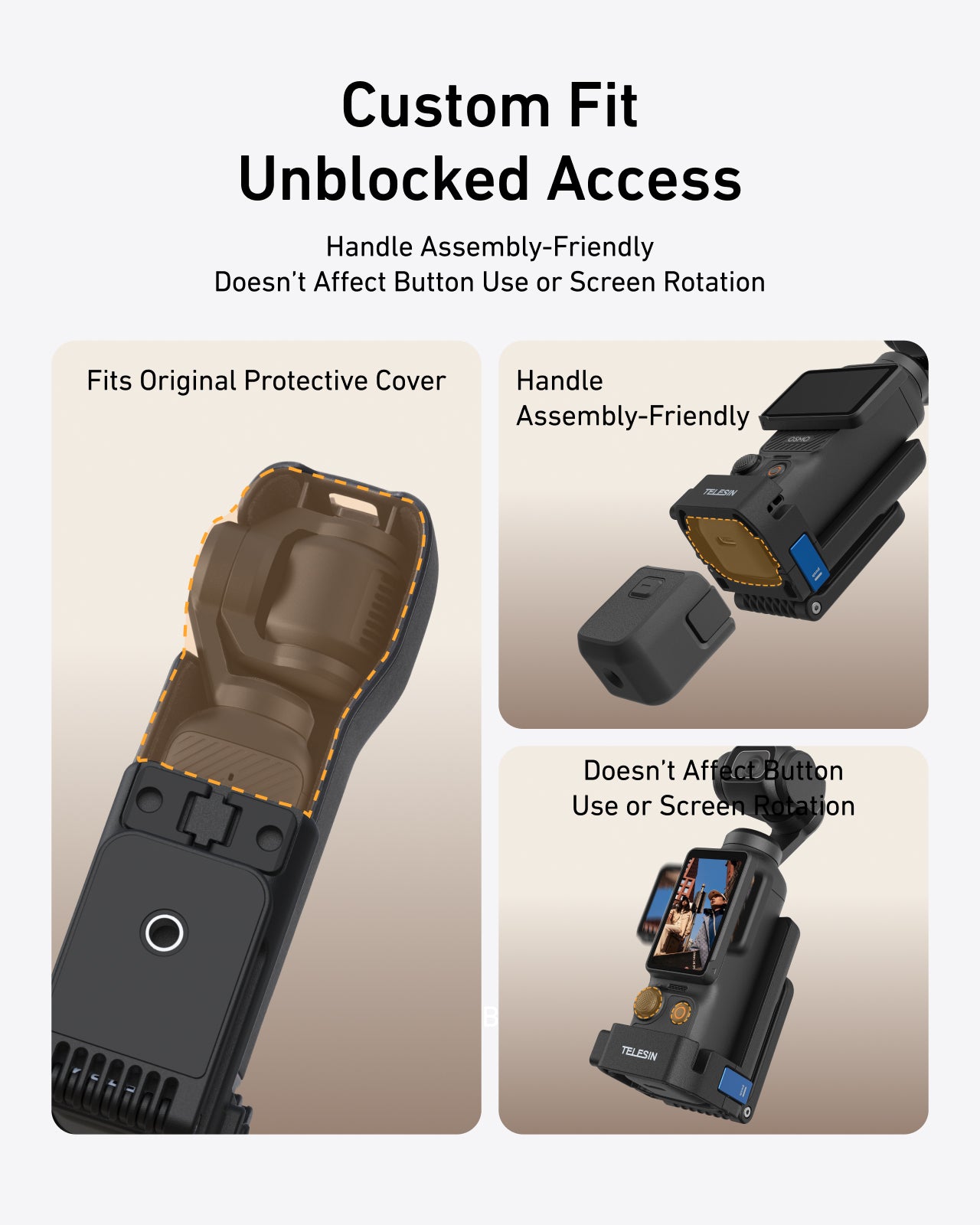 Telesin Đế Đỡ Hút Từ Tính Cho DJI Osmo Pocket 3/4 | S6-CFR-04-TDJ | Chính hãng | FullVAT
