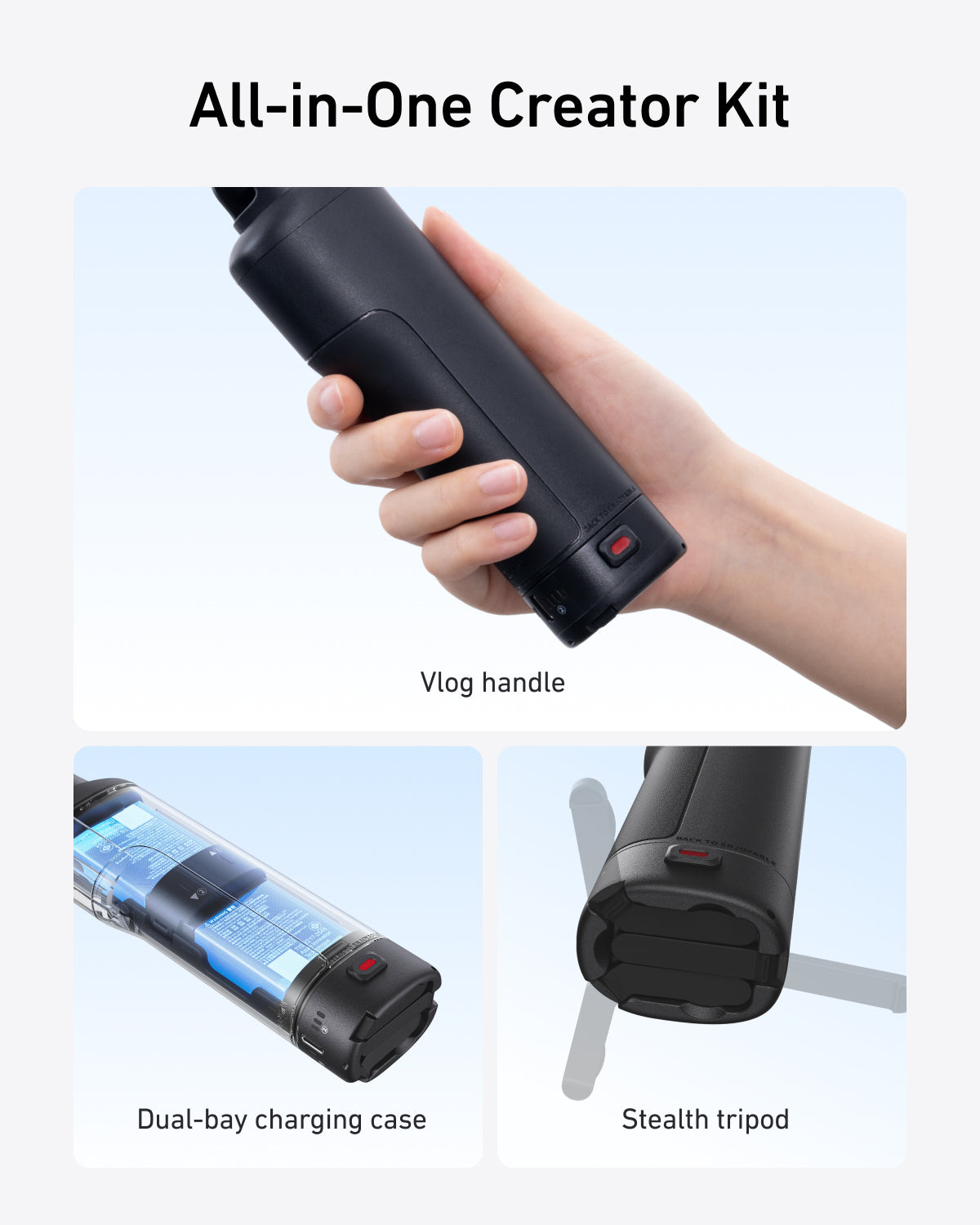 Telesin Hộp Sạc Pin Cầm Tay Cho DJI Action 5 Pro/6 & Osmo 360 | S0-BCG-44 | Chính hãng | FullVAT