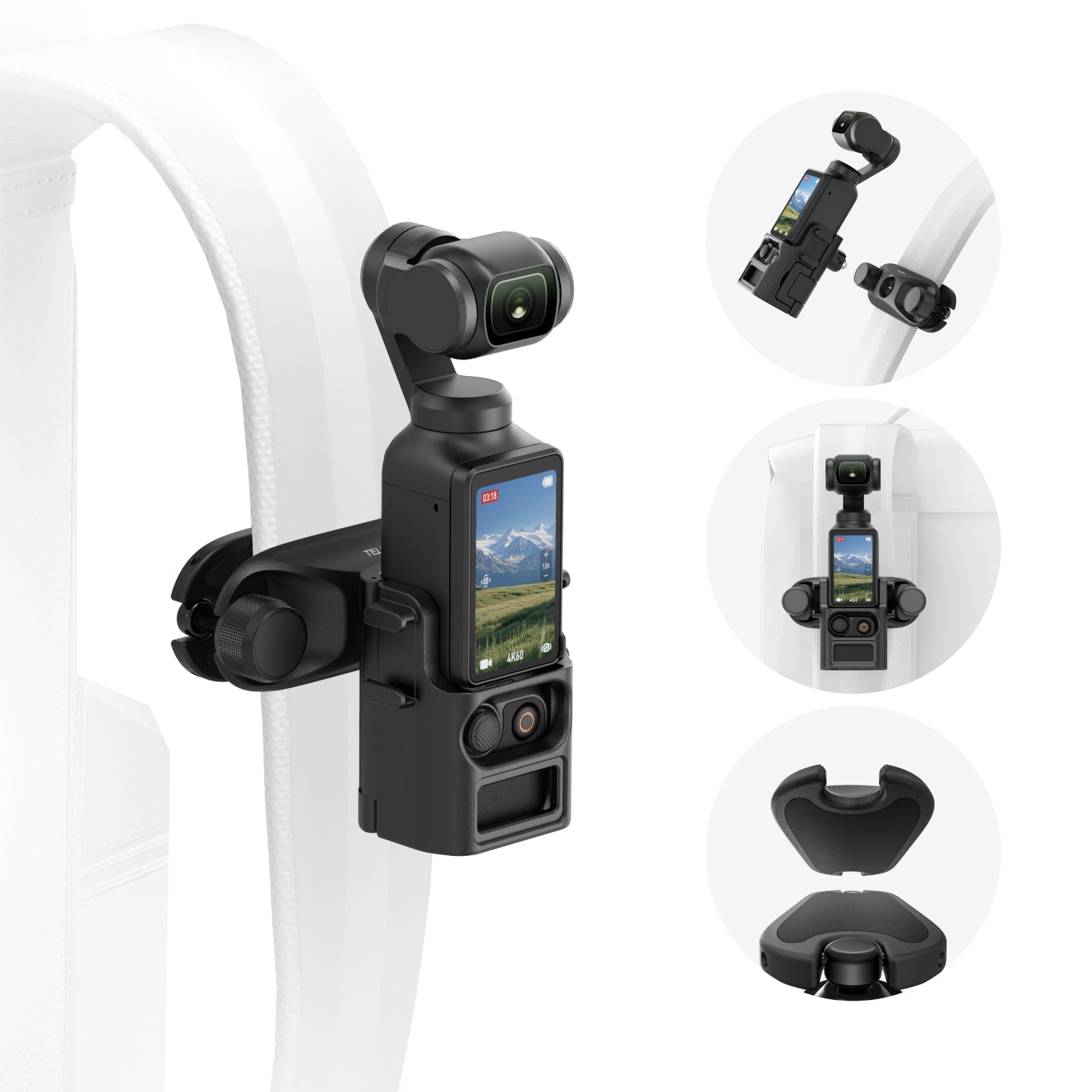 Telesin Kẹp Balo Tháo Lắp Nhanh Cho DJI Pocket 3/4 | S3-JFM-02-TDJ | Chính hãng | FullVAT