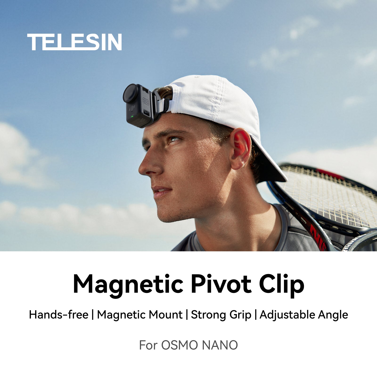 Telesin Kẹp Xoay Hút Từ Tính Cho DJI Osmo Nano / Go Ultra | S3-HMH-05-TDJ | Chính hãng | FullVAT