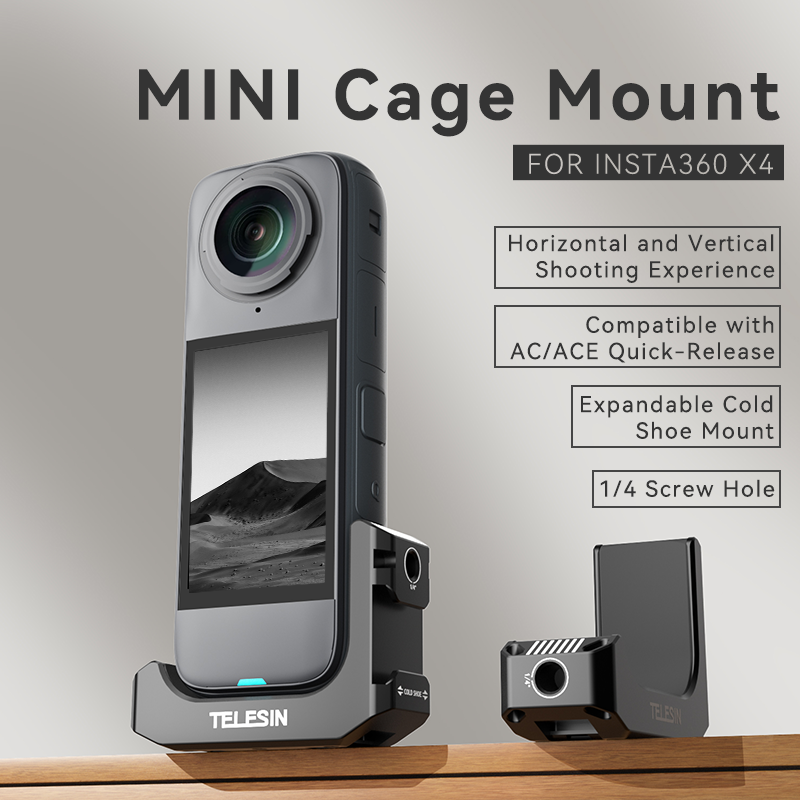 Telesin Khung Bảo Vệ Mini Kim Loại Cho Insta360 X4 | S6-FMS-11-TIS X4 | Chính hãng | FullVAT