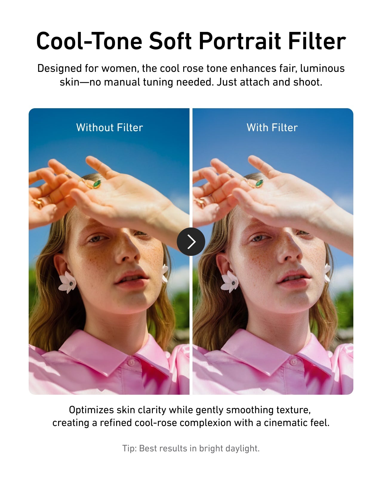 Telesin Kính Lọc Filter Chân Dung Cool Rose Cho Insta360 Luna Series | S5-FLT-94-TB | Chính hãng | FullVAT