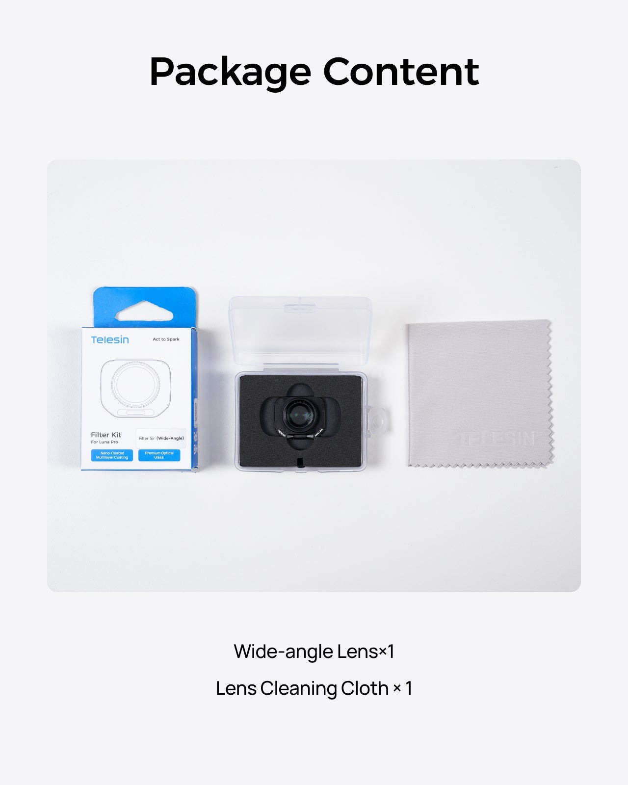 Telesin Kính Lọc Góc Siêu Rộng Wide-Angle Lens 0.72X Cho Insta360 Luna Series | S5-FLT-97-TB | Chính hãng | FullVAT