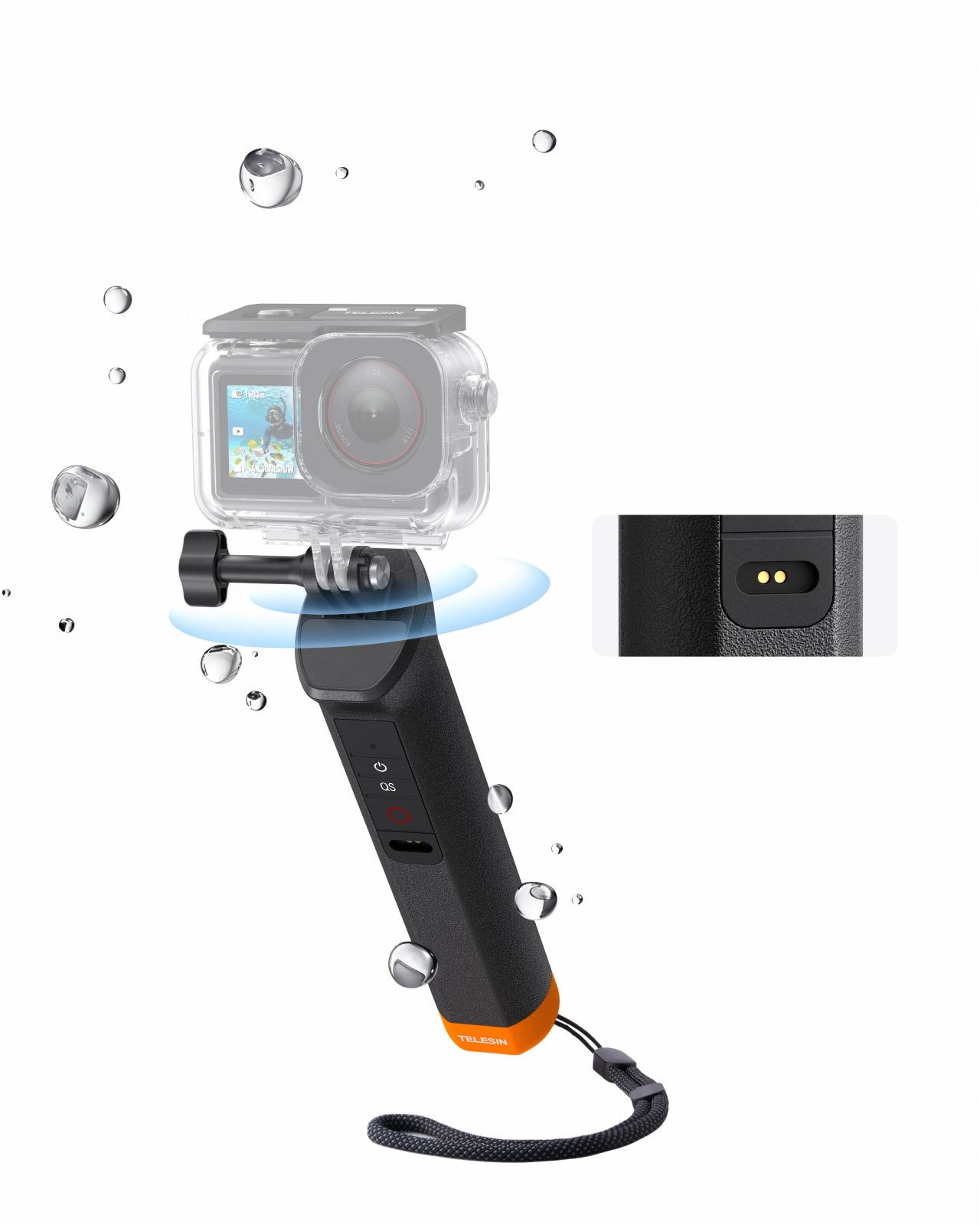 Telesin Tay Cầm Nổi Kèm Remote Bluetooth Cho DJI Action 4/5 Pro/6 | S4-FHG-01-TDJ | Chính hãng | FullVAT