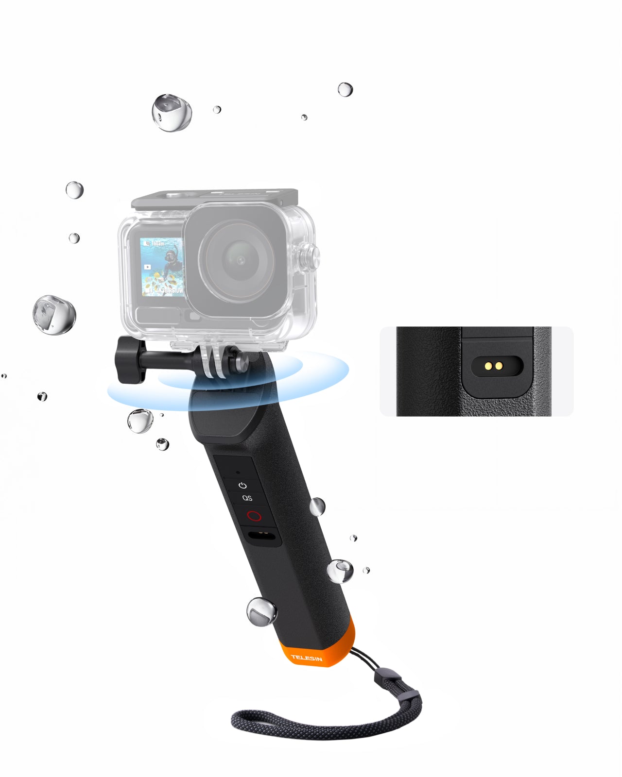 Telesin Tay Cầm Nổi Kèm Remote Bluetooth Cho DJI Action 4/5 Pro/6 | S4-FHG-01-TDJ | Chính hãng | FullVAT