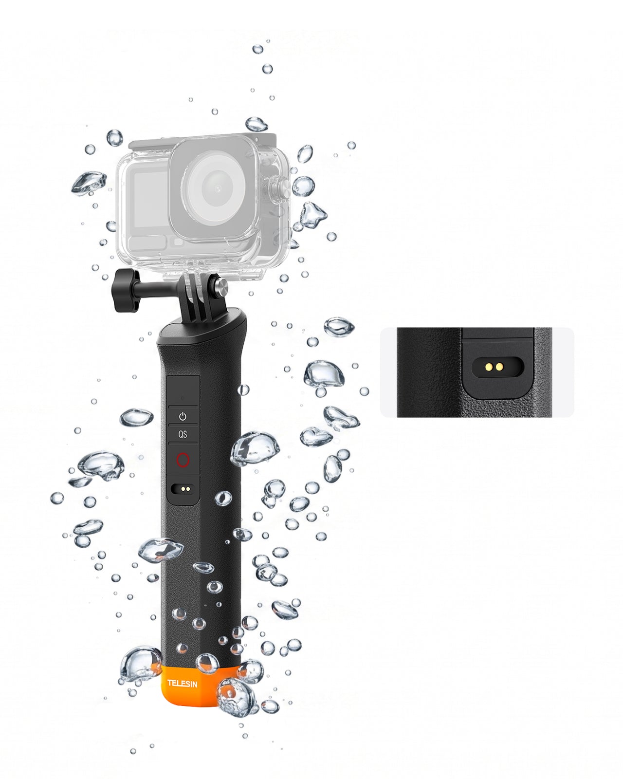 Telesin Tay Cầm Nổi Kèm Remote Bluetooth Cho DJI Action 4/5 Pro/6 | S4-FHG-01-TDJ | Chính hãng | FullVAT