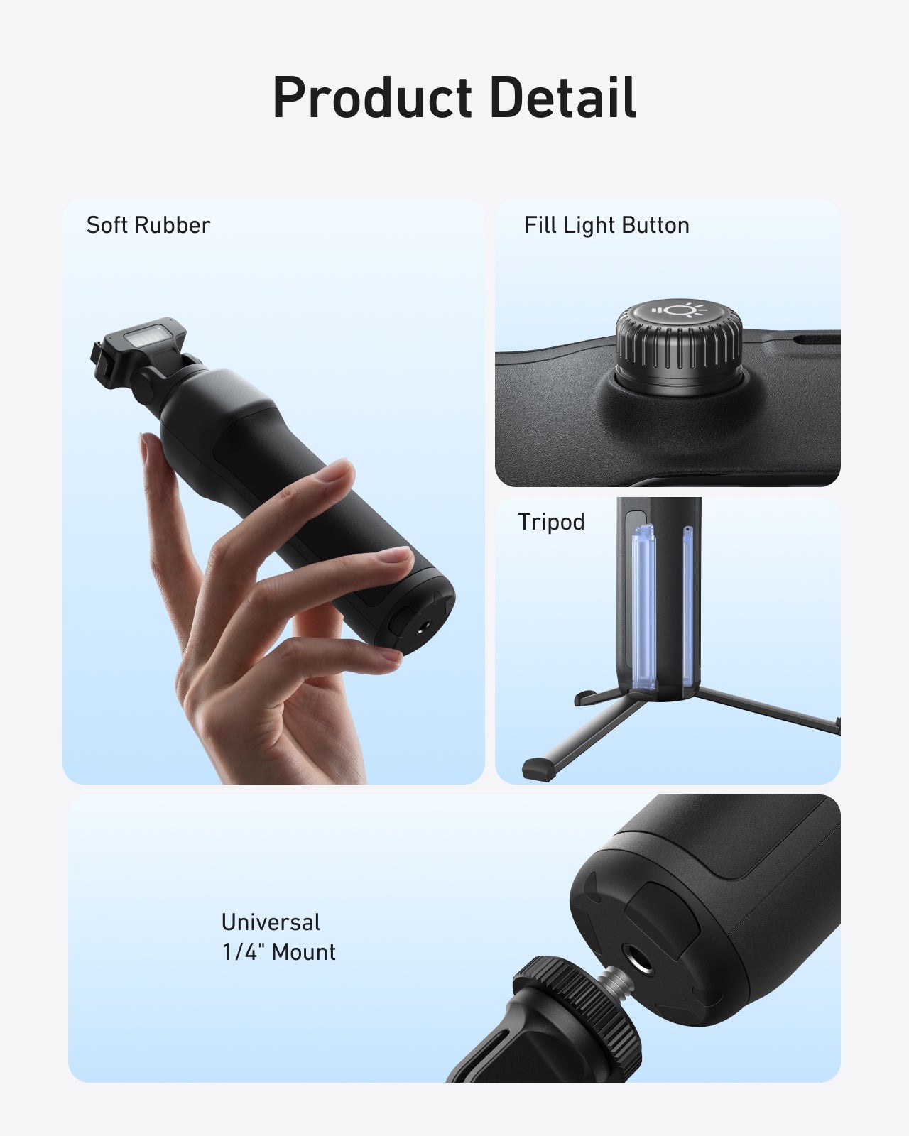 Telesin Tay Cầm Tích Hợp Pin Sạc Power Handle Cho DJI Osmo Action 4/ 5 Pro/ Osmo 360 | S1-CSS-09-TDJ | Chính hãng | FullVAT
