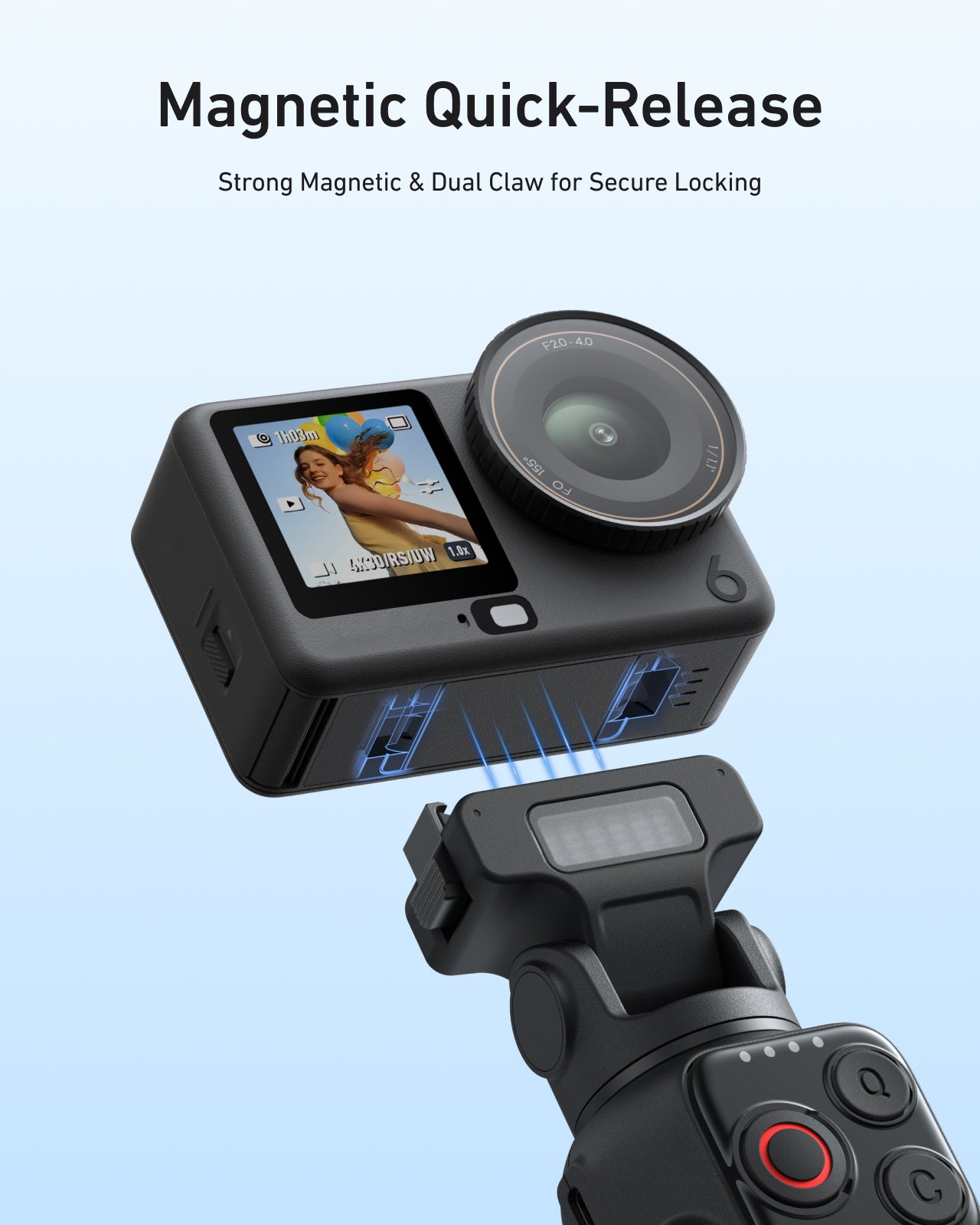 Telesin Tay Cầm Tích Hợp Sạc Nhanh Di Động Cho DJI Action 6 | S1-CSS-07 | Chính hãng | FullVAT
