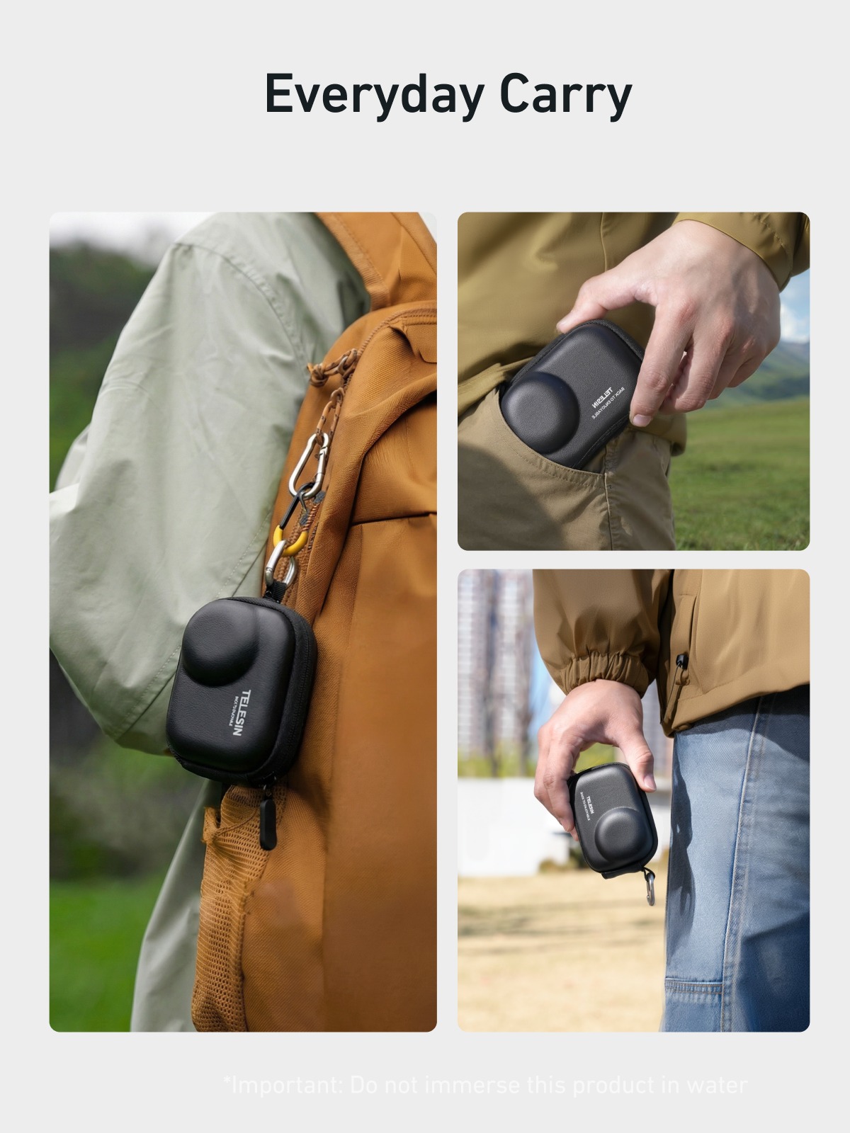Telesin Túi Đựng Hộp Bảo Vệ Máy Cho DJI Osmo Action 6 / Action 5 Pro (Màu Đen) | S6-PRC-32BK-TDJ | Chính hãng | FullVAT
