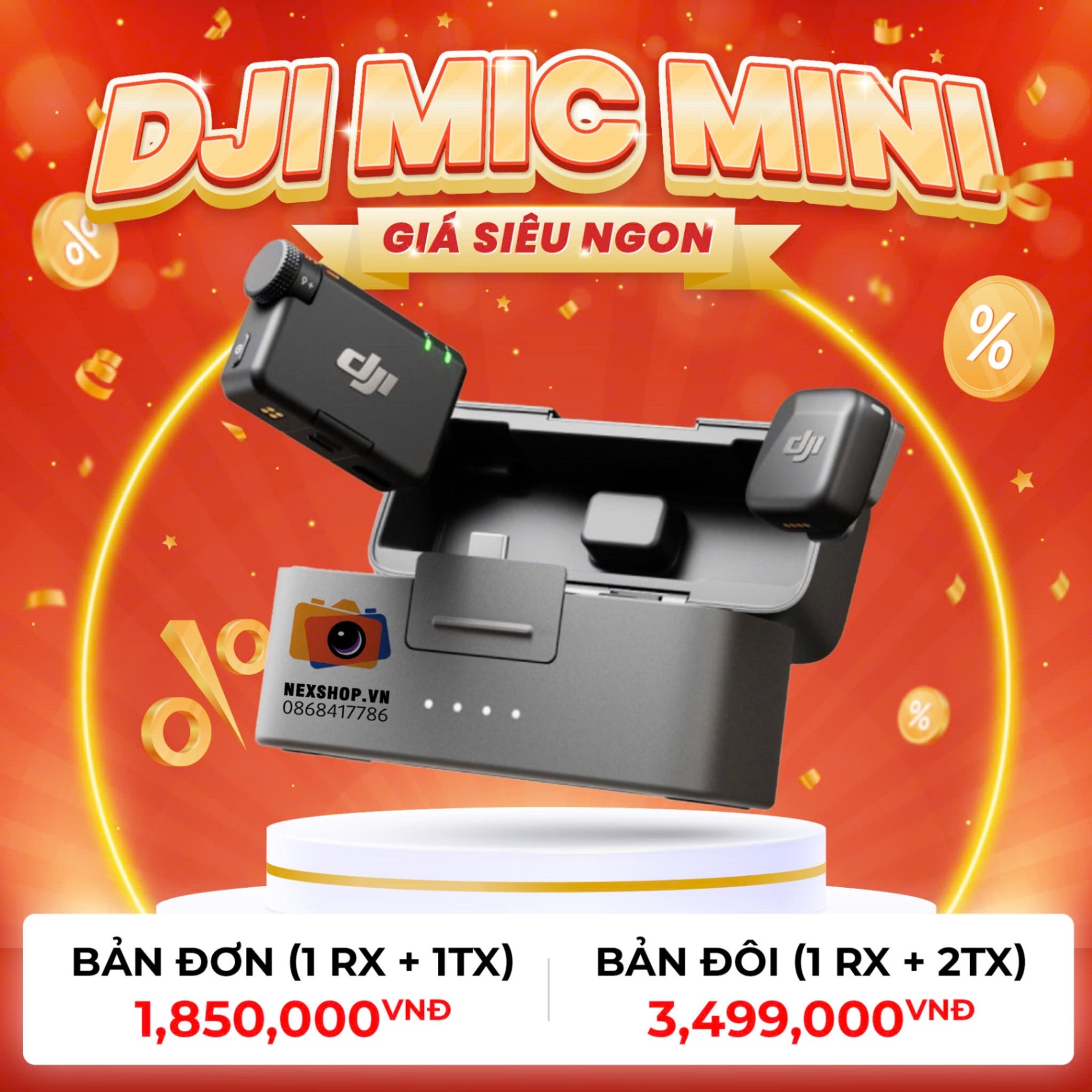Thuê DJI Mic Mini Bản Đôi | Âm thanh chuyên nghiệp - phụ kiện đi kèm