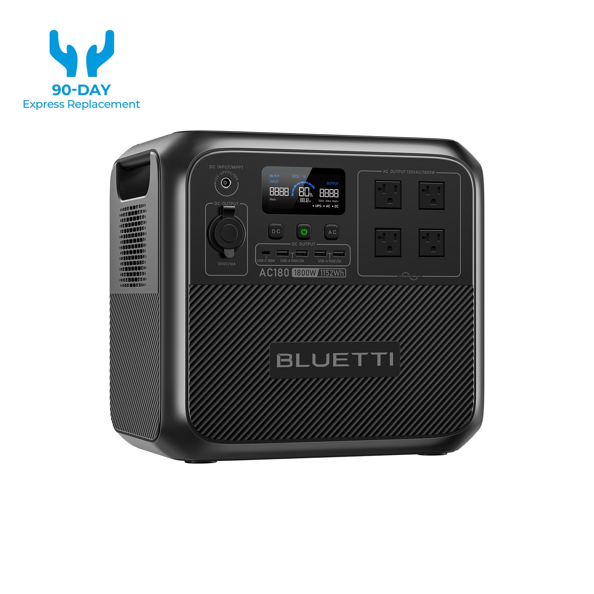 Trạm điện di động BLUETTI AC180 | 1,800W 1,152Wh