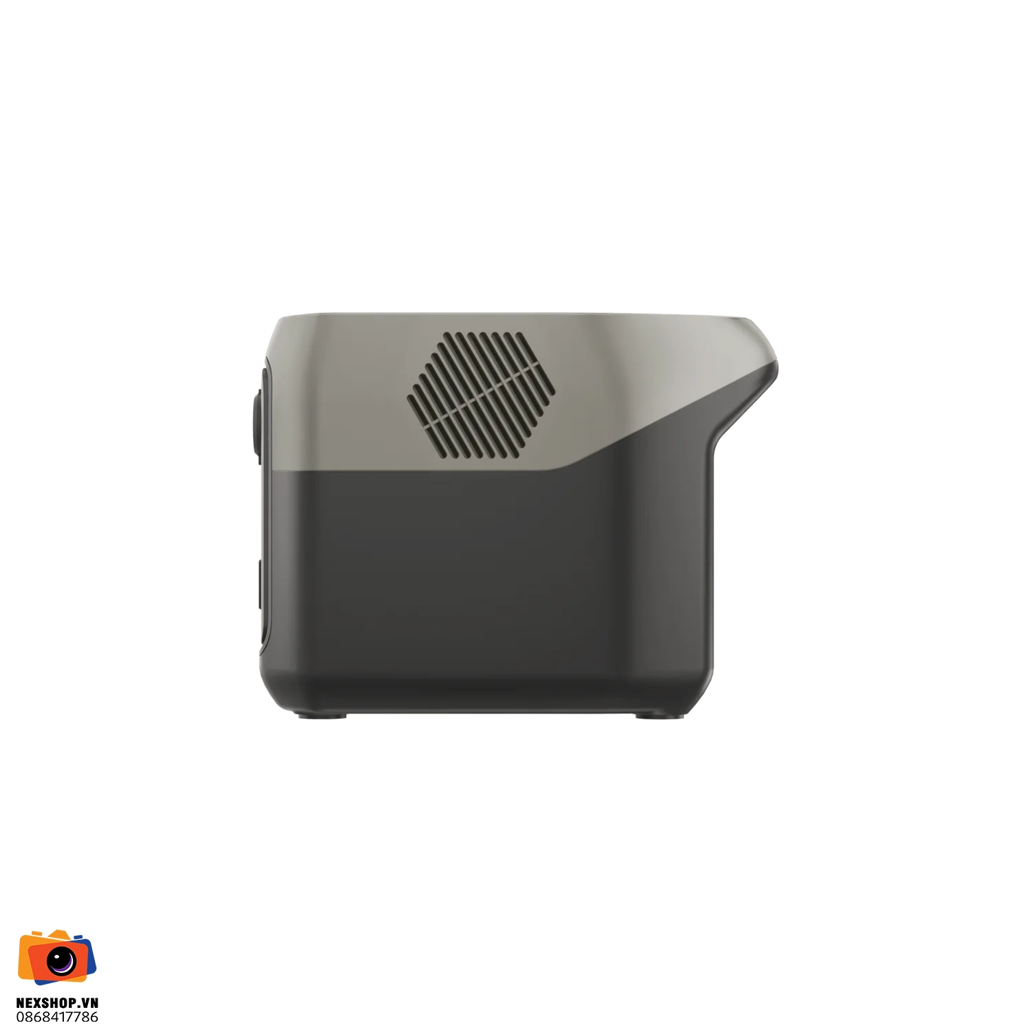Cạnh EcoFlow RIVER 2 Max với khe quạt và tay xách