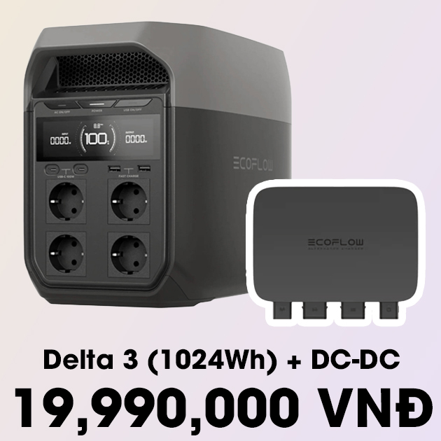 Trạm điện di động Ecoflow Delta 3 + DC/DC Charger