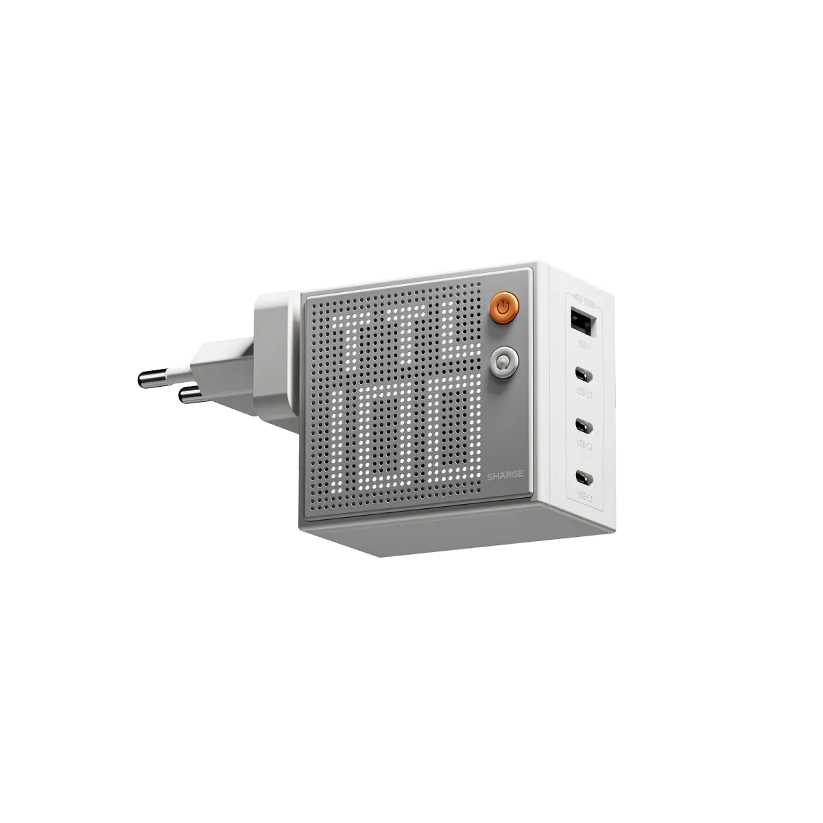 Củ sạc SHARGE Pixel 140 GaN | 140W, 3 Cổng, Màn Hình Dot-Matrix | Chính hãng