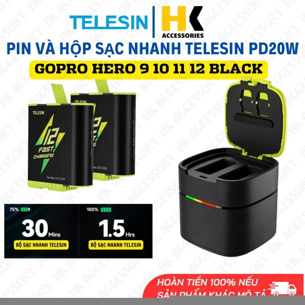 Cốc sạc pin Telesin Osmo Action 6/OSMO 360, | Chính hãng | FullVAT
