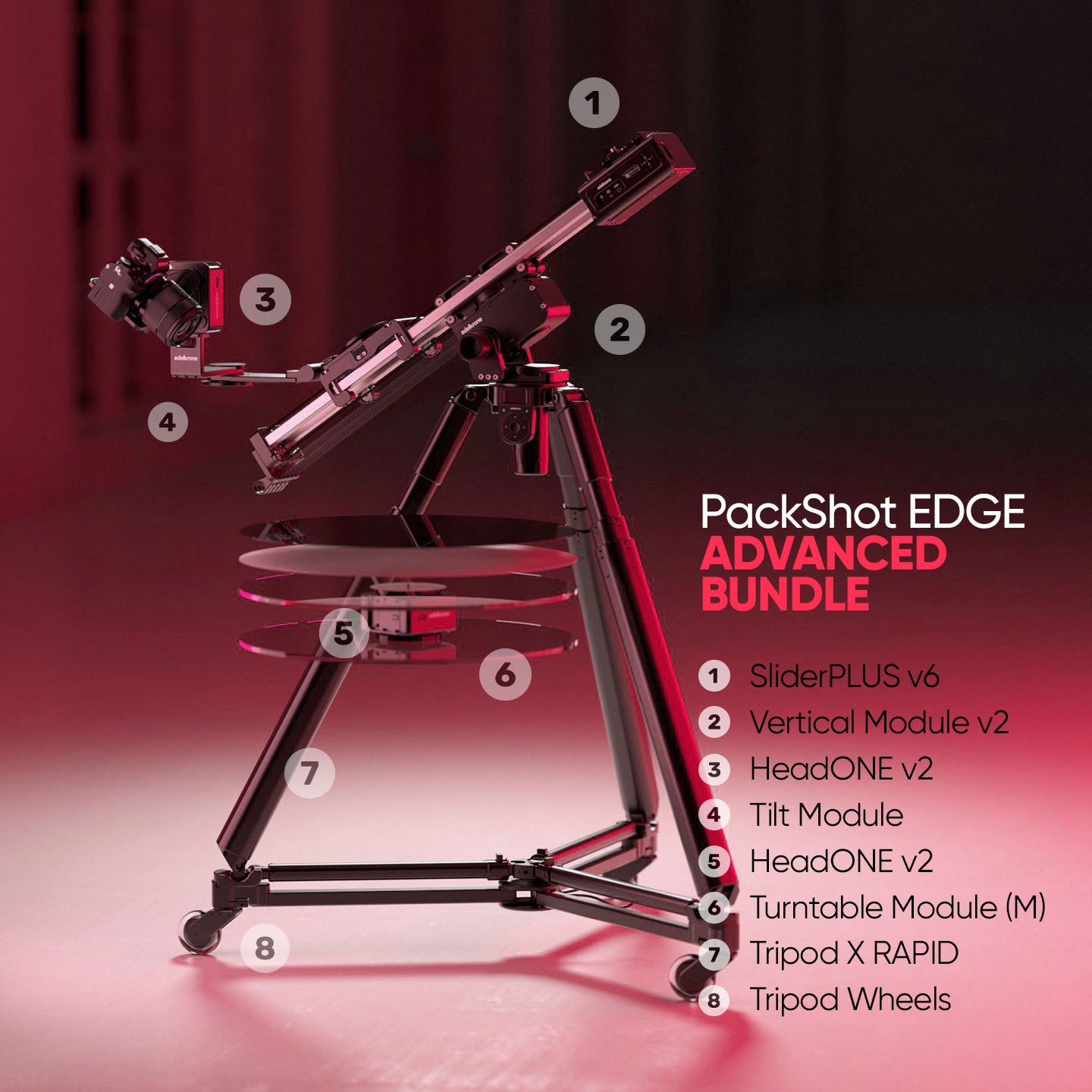 Edelkrone PackShot EDGE Bundle Advanced | Chính hãng - cấu hình hộp sạc