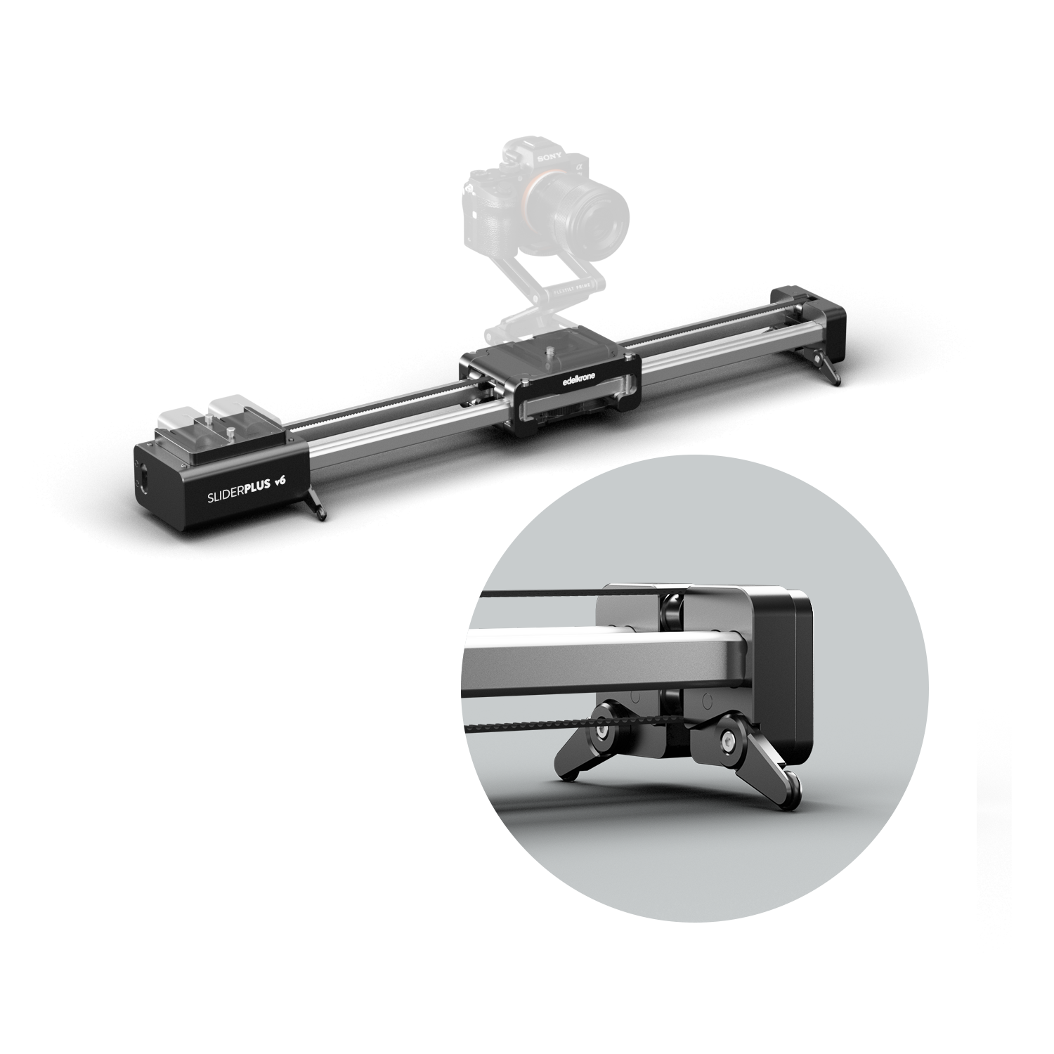 Edelkrone SliderPLUS v6 Motorized | Chuyển động mượt | Chính hãng - mặt sau và phụ kiện đi kèm