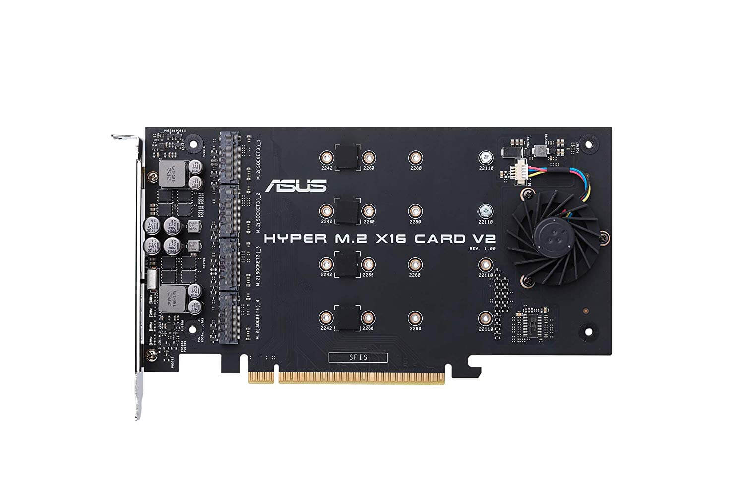 Adapter ASUS Hyper M.2 x 16 PCIe 3.0 x 4 V2 (Hỗ trợ 4 SSD NVMe)
