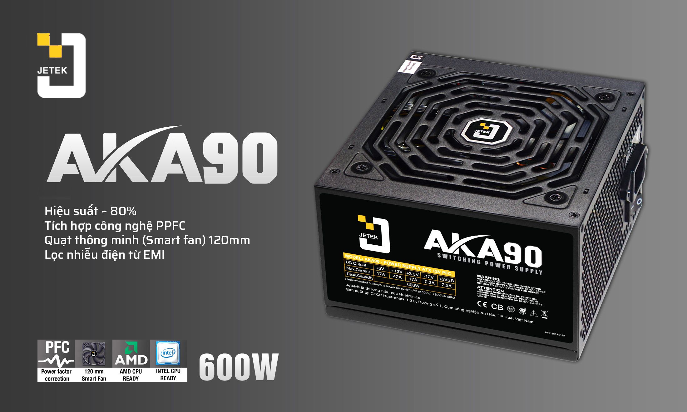 bộ nguồn máy tính Aka A90 600W