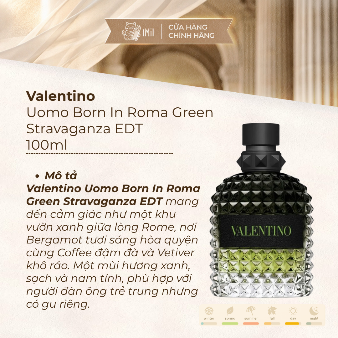 Valentino Uomo Born In Roma Green Stravaganza EDT 100ml