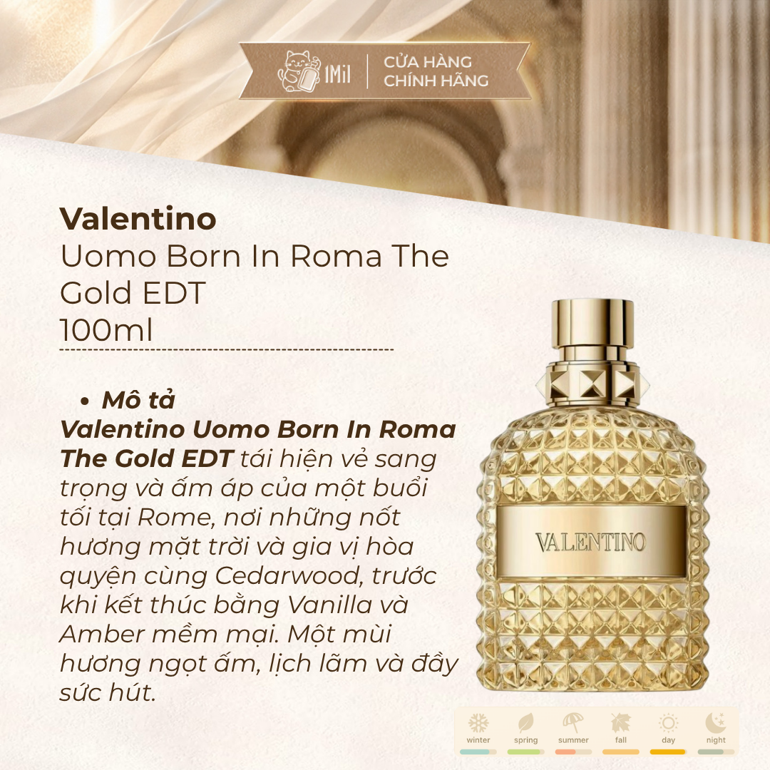Valentino Uomo Born In Roma The Gold EDT 100ml