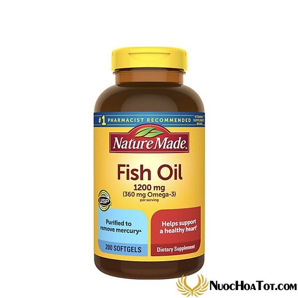 Dầu cá Omega 3 Nature Made Fish Oil 200 viên