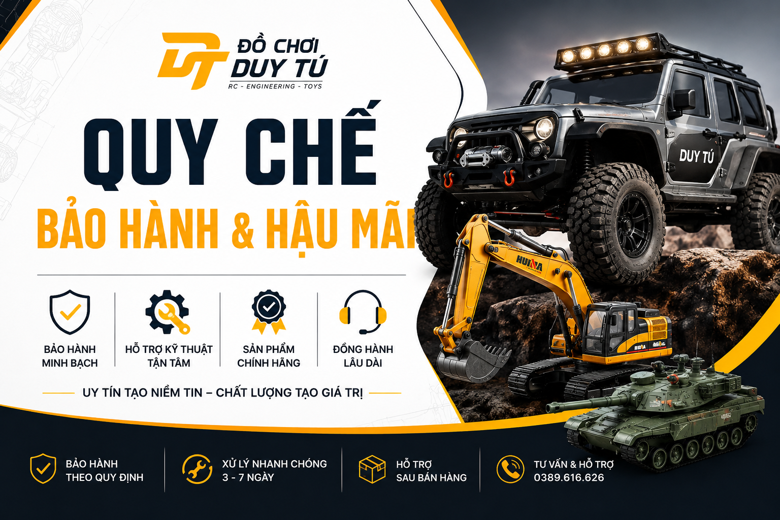 QUY CHẾ BẢO HÀNH & HẬU MÃI - ĐỒ CHƠI DUY TÚ