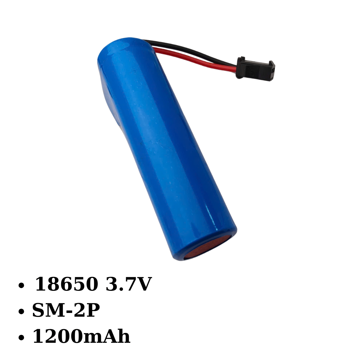 Pin Sạc 18650 3.7V 1200mAh Chân Cắm SM-2P