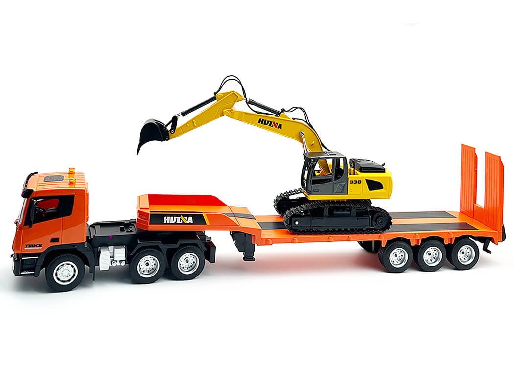 Bộ xe đầu kéo sàn thấp & máy xúc Huina 1319 Tỉ lệ 1/24