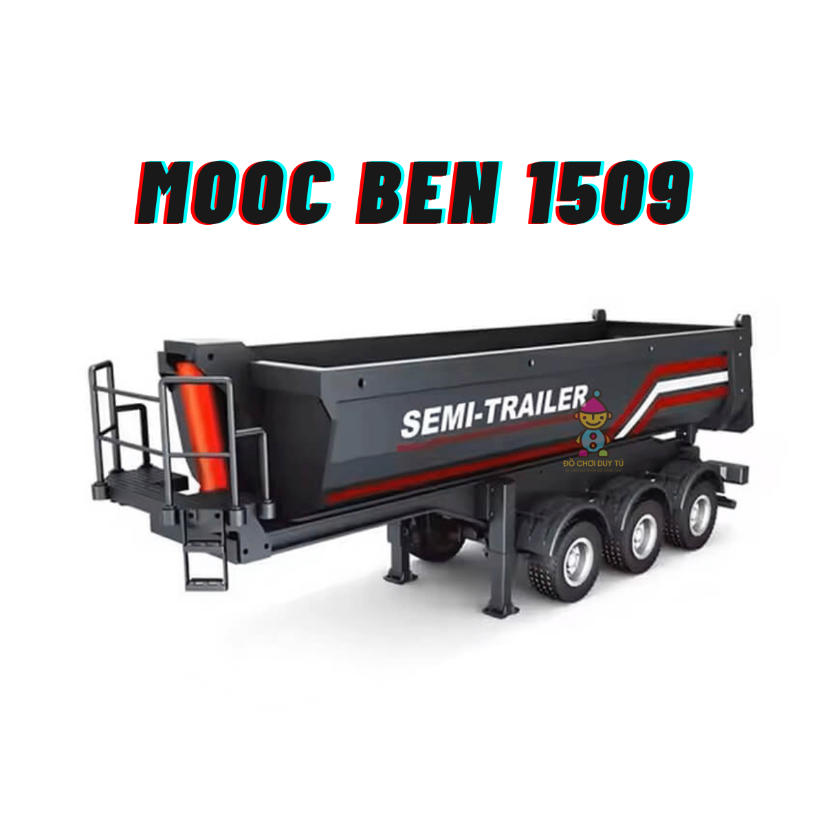 Rơ Mooc Ben HUINA 1509 1:18 Pin sạc, ben trục vít – Màu ĐEN