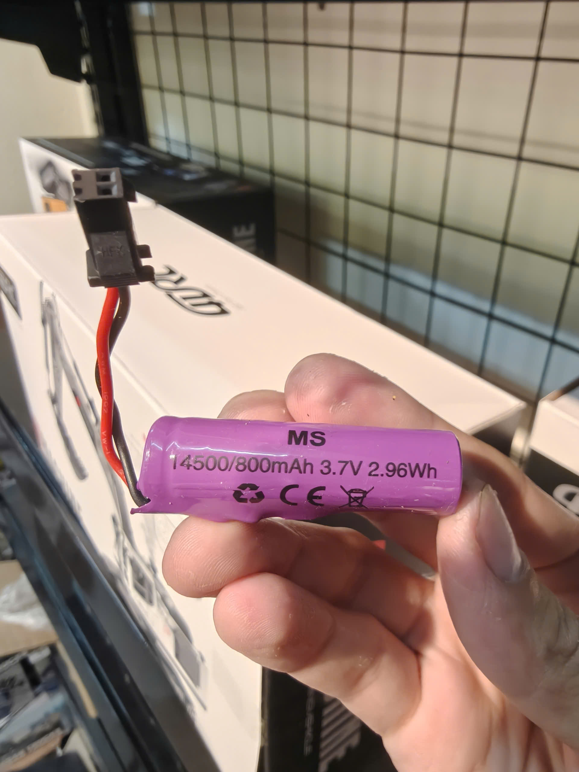 Pin sạc cho xe đồ chơi 14500 800mAh 3.7V Jack SM2P