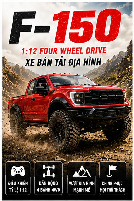 Xe bán tải RC F150 1:12 | Mầu ĐỎ