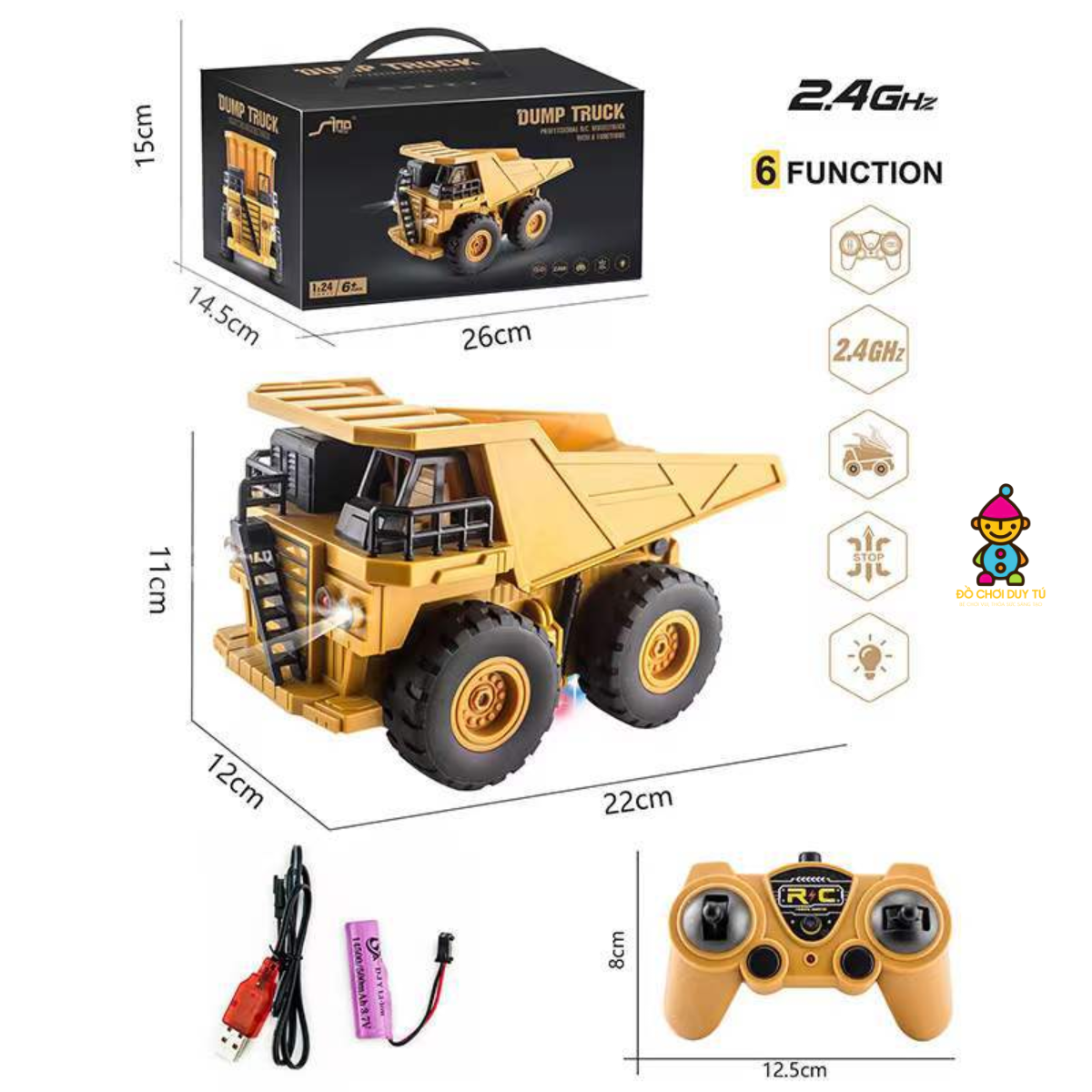 Xe ben điều khiển 6 kênh